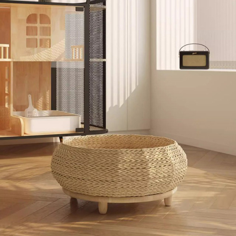 Ręcznie robione naturalne gniazdo papieru kraft tkane łóżko dla psów Ręcznie robione naturalne gniazdo papieru kraft tkane łóżko dla psów