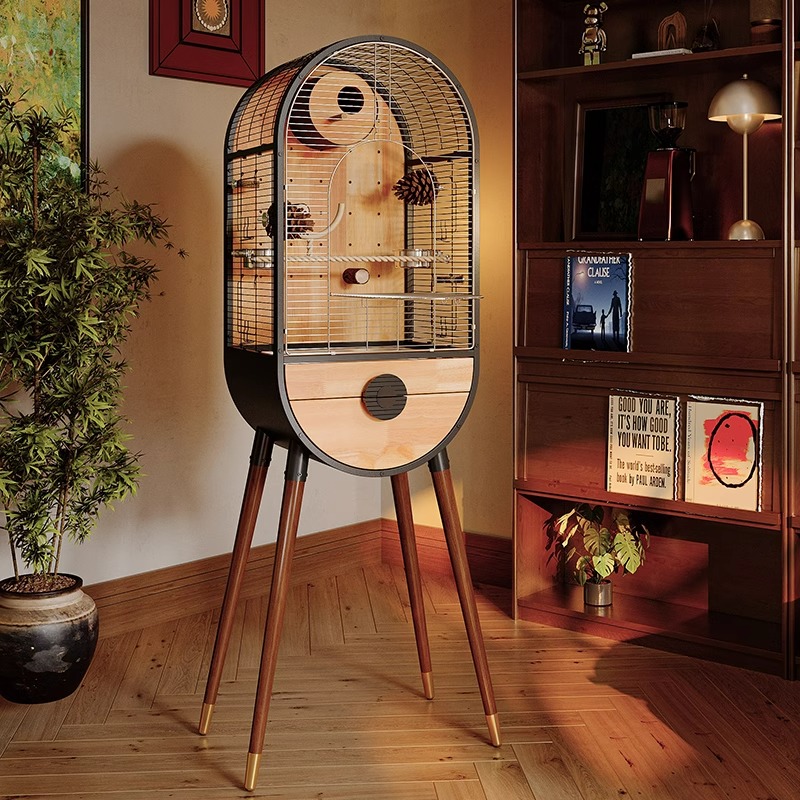 Naturalne stalowe drewniane klatkę ptaków Wyjmowana willa papugi klatki hodowlane Naturalne stalowe drewniane klatkę ptaków Wyjmowana willa papugi klatki hodowlane