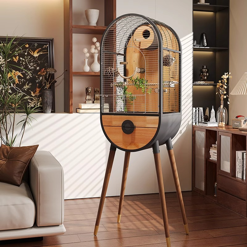 Naturalne stalowe drewniane klatkę ptaków Wyjmowana willa papugi klatki hodowlane Naturalne stalowe drewniane klatkę ptaków Wyjmowana willa papugi klatki hodowlane