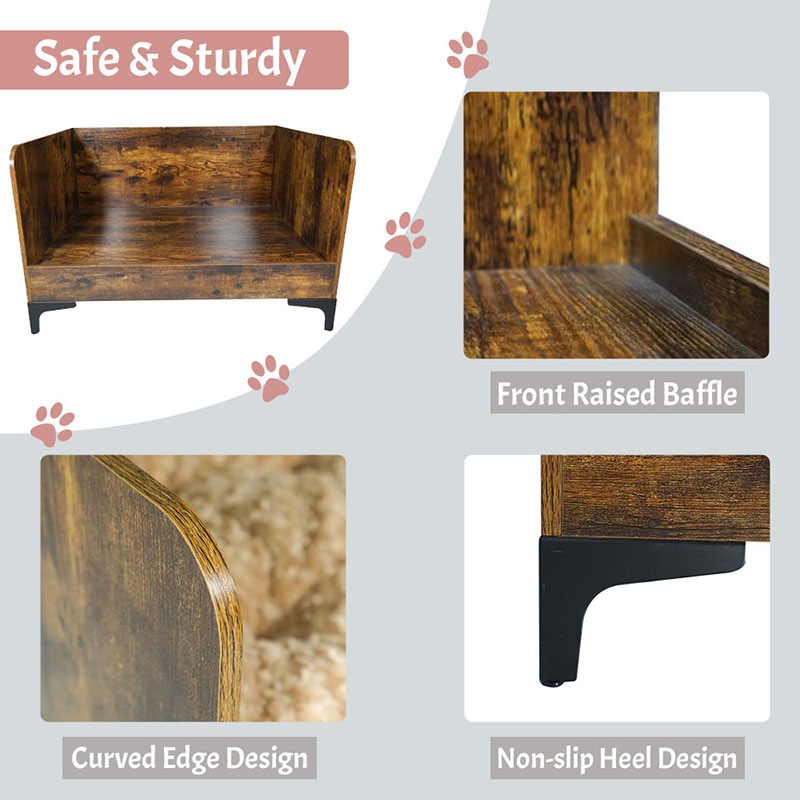 Nowoczesne łóżko dla psa w drewnie wewnętrznym z ramą Nowoczesne łóżko dla psa w drewnie wewnętrznym z ramą