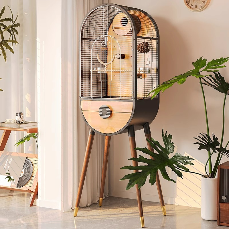 Naturalne stalowe drewniane klatkę ptaków Wyjmowana willa papugi klatki hodowlane Naturalne stalowe drewniane klatkę ptaków Wyjmowana willa papugi klatki hodowlane