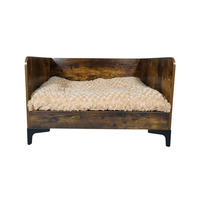 Nowoczesne łóżko dla psa w drewnie wewnętrznym z ramą