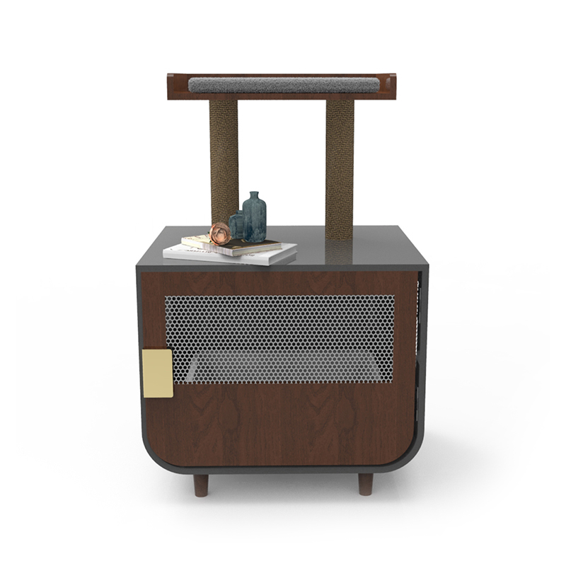 Drewniane ukryte meble do toaletu klatka dla kota z szafką z miotu