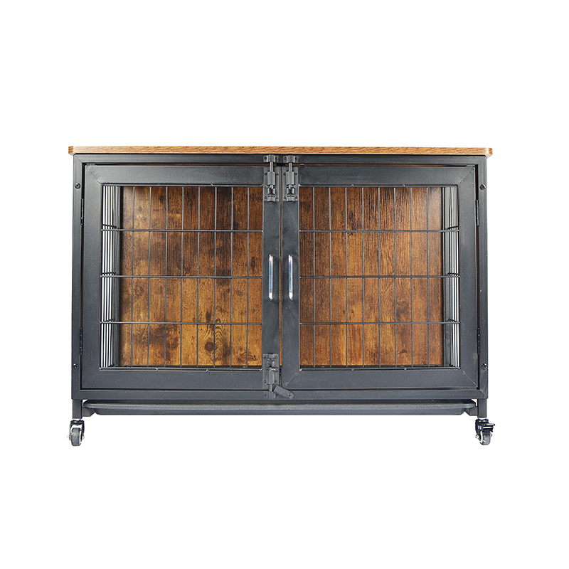 Drewniane meble w stylu dla psów z kółkami