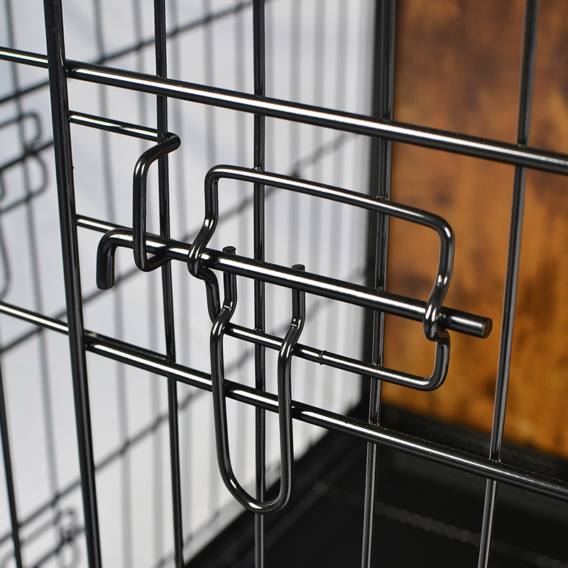 Klatka dla psa drewnianego w stylu drewnianych mebli z poduszką i kółkami Klatka dla psa drewnianego w stylu drewnianych mebli z poduszką i kółkami