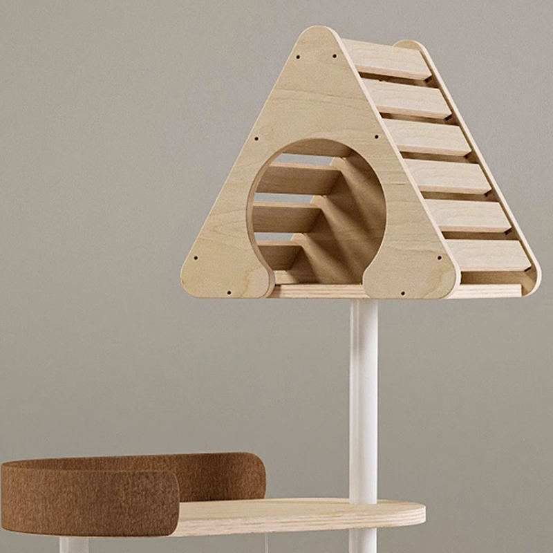 Minimalistyczne geometryczne urocze drewniane wieżę wewnętrzną mieszkanie gniazda kota Minimalistyczne geometryczne urocze drewniane wieżę wewnętrzną mieszkanie gniazda kota