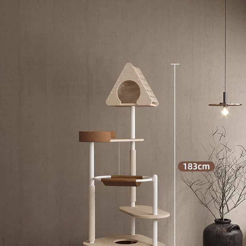 Minimalistyczne geometryczne urocze drewniane wieżę wewnętrzną mieszkanie gniazda kota Minimalistyczne geometryczne urocze drewniane wieżę wewnętrzną mieszkanie gniazda kota