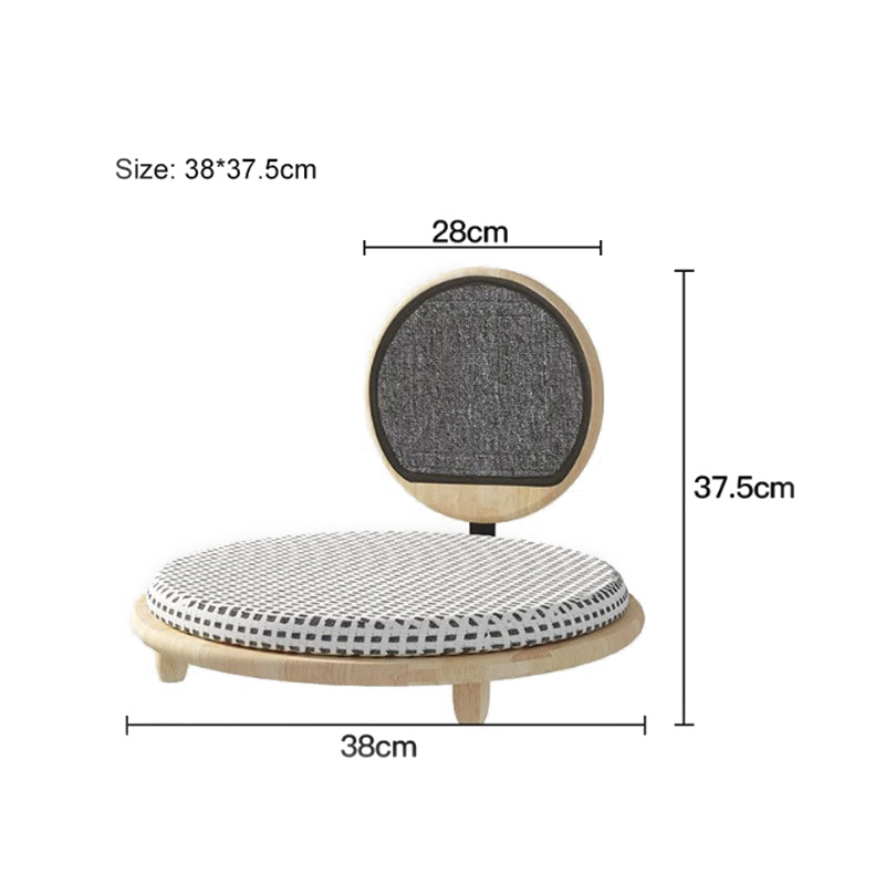 Przytulne gniazdo kota z litego drewna z deską zarysowania Przytulne gniazdo kota z litego drewna z deską zarysowania