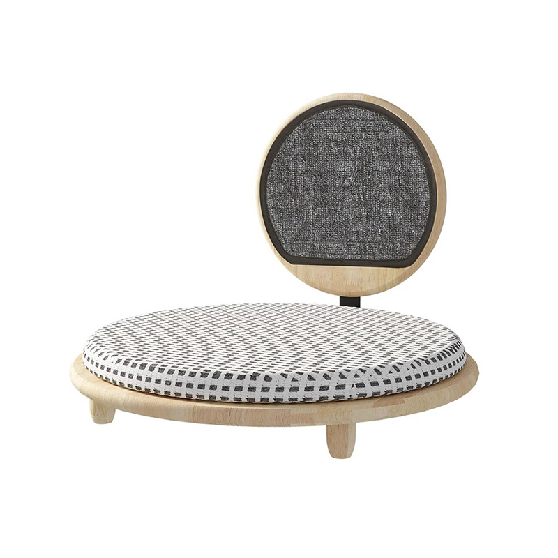 Przytulne gniazdo kota z litego drewna z deską zarysowania Przytulne gniazdo kota z litego drewna z deską zarysowania