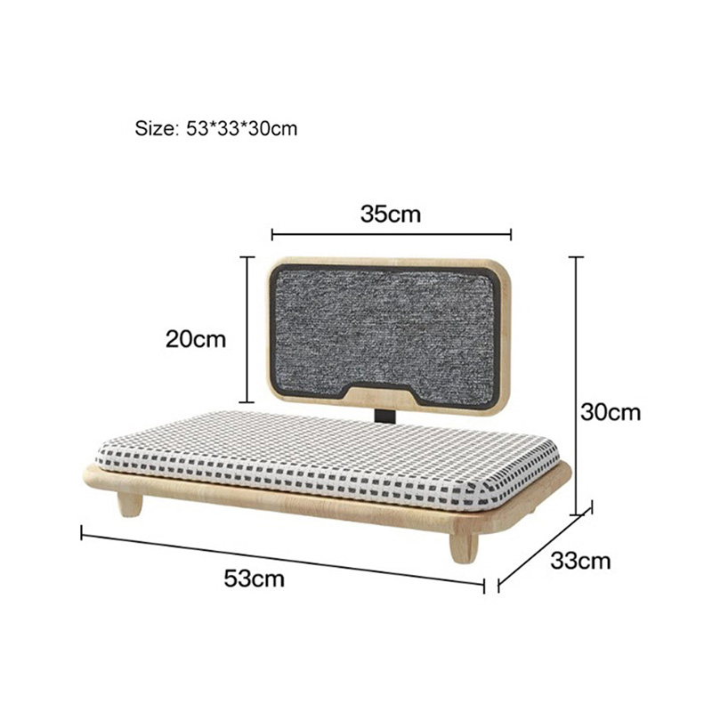 Przytulne gniazdo kota z litego drewna z deską zarysowania Przytulne gniazdo kota z litego drewna z deską zarysowania