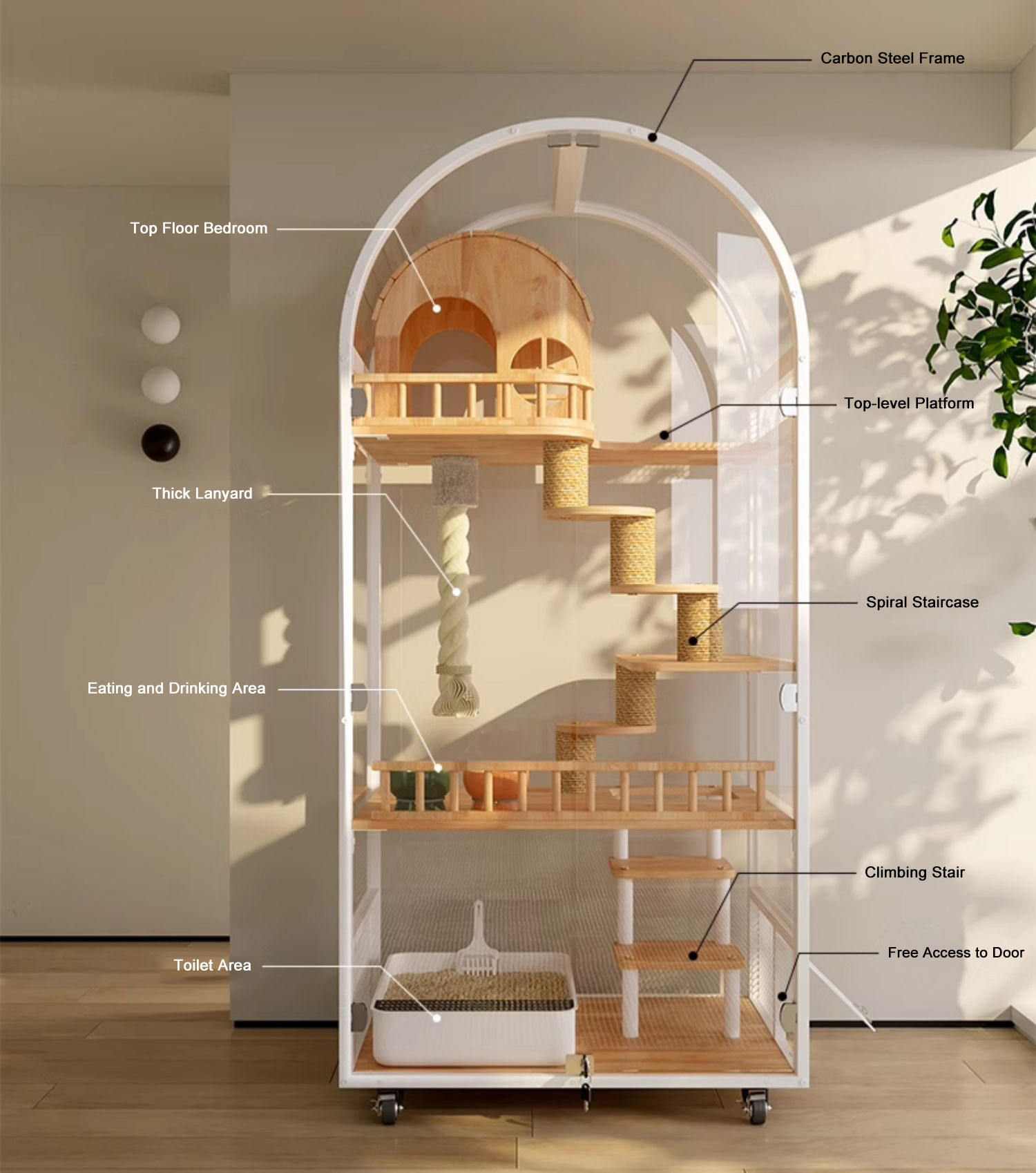 Drewniany drewniany hotel cat hotel panoramiczny willa solidna cage szafka obudowa Drewniany drewniany hotel cat hotel panoramiczny willa solidna cage szafka obudowa