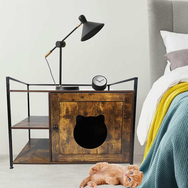 Koty w stylu mebli z szafką z miotem z półką do przechowywania Koty w stylu mebli z szafką z miotem z półką do przechowywania
