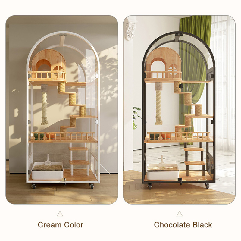 Drewniany drewniany hotel cat hotel panoramiczny willa solidna cage szafka obudowa Drewniany drewniany hotel cat hotel panoramiczny willa solidna cage szafka obudowa