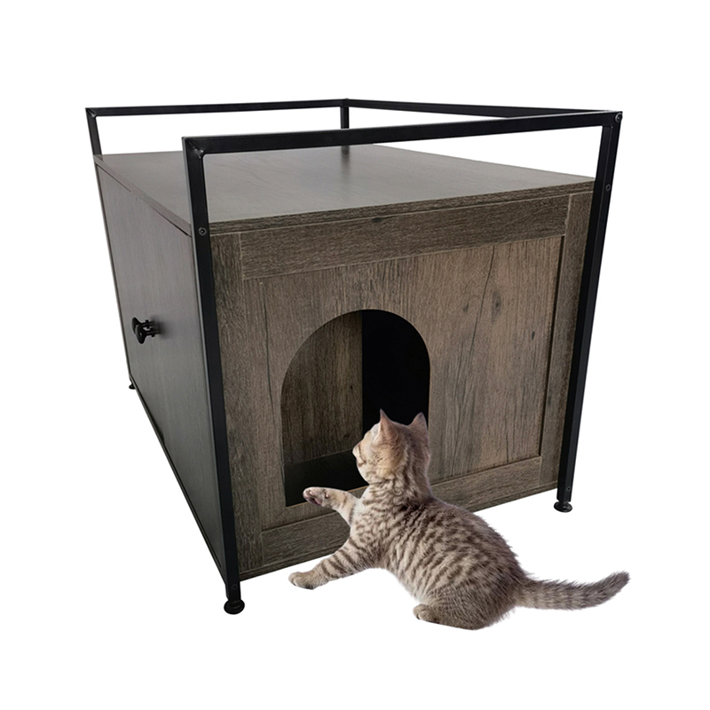 Halowa szafka na śmieci z meblami dzielącymi koty Halowa szafka na śmieci z meblami dzielącymi koty