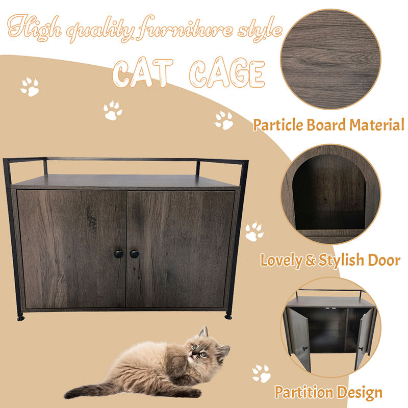 Halowa szafka na śmieci z meblami dzielącymi koty Halowa szafka na śmieci z meblami dzielącymi koty