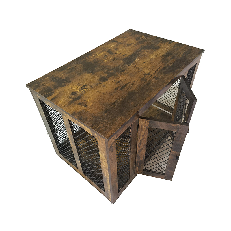 Drewniane metalowe metalowe klatki dla psa w stylu wewnętrznym Drewniane metalowe metalowe klatki dla psa w stylu wewnętrznym