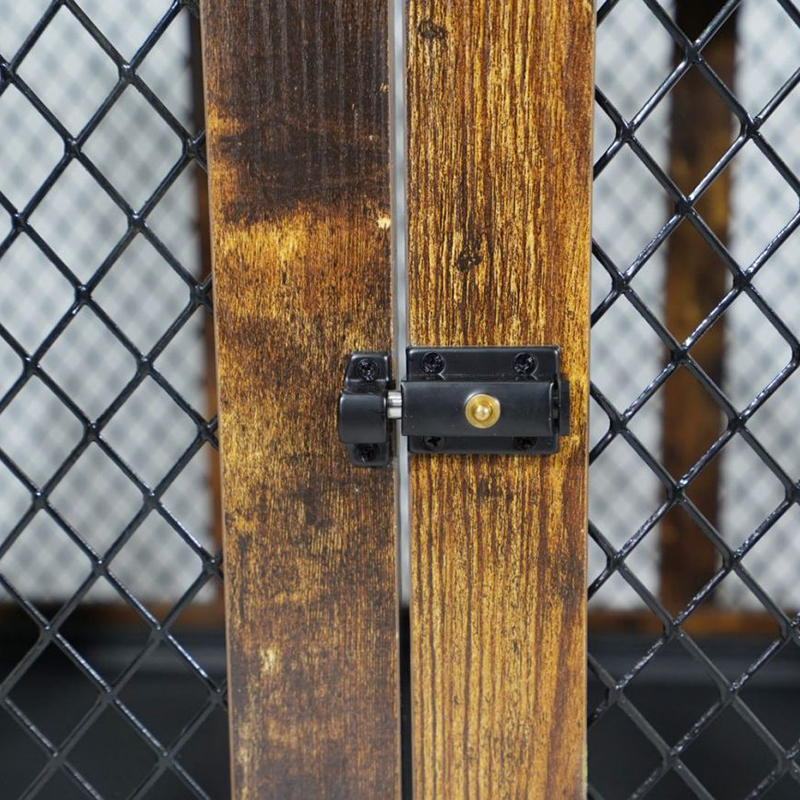 Drewniane metalowe metalowe klatki dla psa w stylu wewnętrznym Drewniane metalowe metalowe klatki dla psa w stylu wewnętrznym