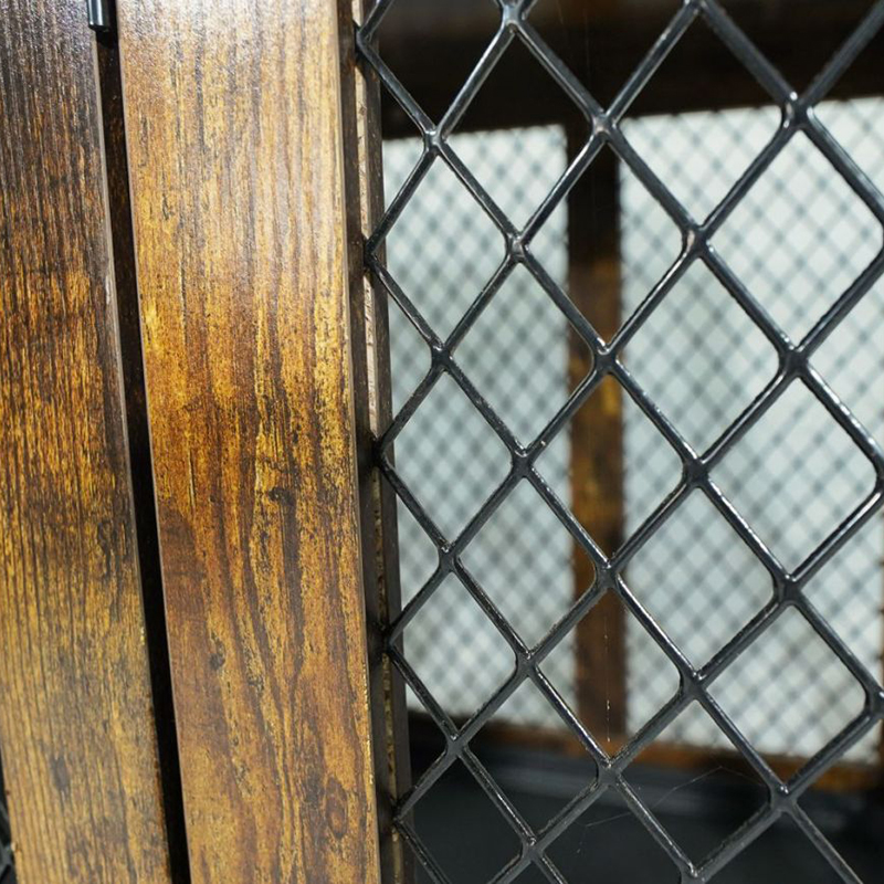 Drewniane metalowe metalowe klatki dla psa w stylu wewnętrznym Drewniane metalowe metalowe klatki dla psa w stylu wewnętrznym