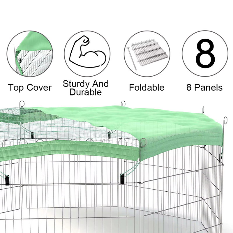 Składany szczeniak Rabbit Metal Run Dog Playpen z górną osłoną Składany szczeniak Rabbit Metal Run Dog Playpen z górną osłoną