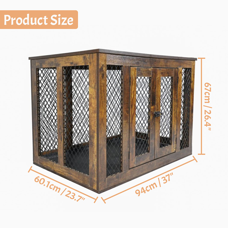 Drewniane metalowe metalowe klatki dla psa w stylu wewnętrznym Drewniane metalowe metalowe klatki dla psa w stylu wewnętrznym