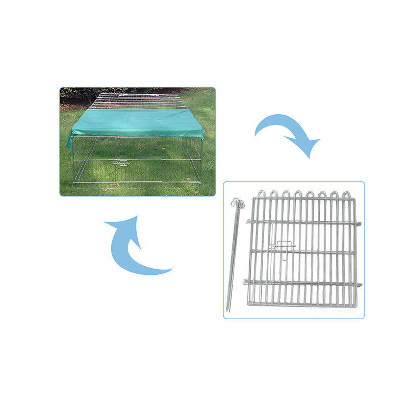 Składany druciany metalowy pies na zewnątrz z górną osłoną Składany druciany metalowy pies na zewnątrz z górną osłoną