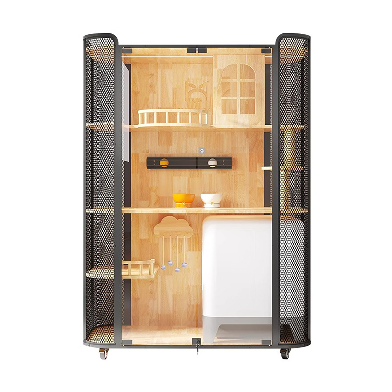 Gumowa drewno w kota domek panoramiczna willa klatka