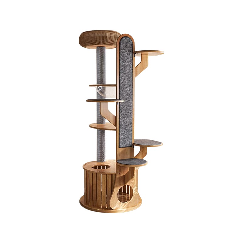 Kaktus kształt drewnianego ramy wspinaczkowej solidne drzewo kota z kosmiczną kapsułką