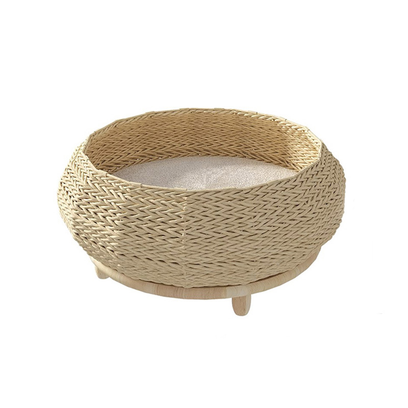 Ręcznie robione naturalne gniazdo papieru kraft tkane łóżko dla psów